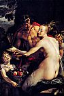 Hans von Aachen Bacchus, Ceres and Cupid painting